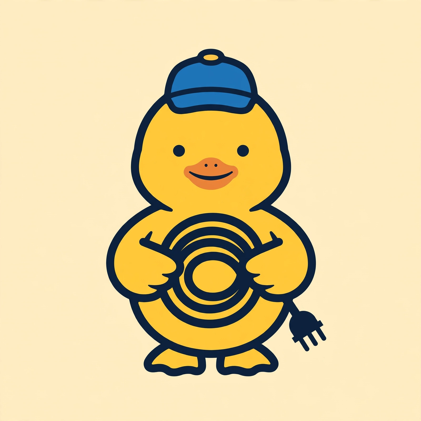 Plugduck handyman duck logo